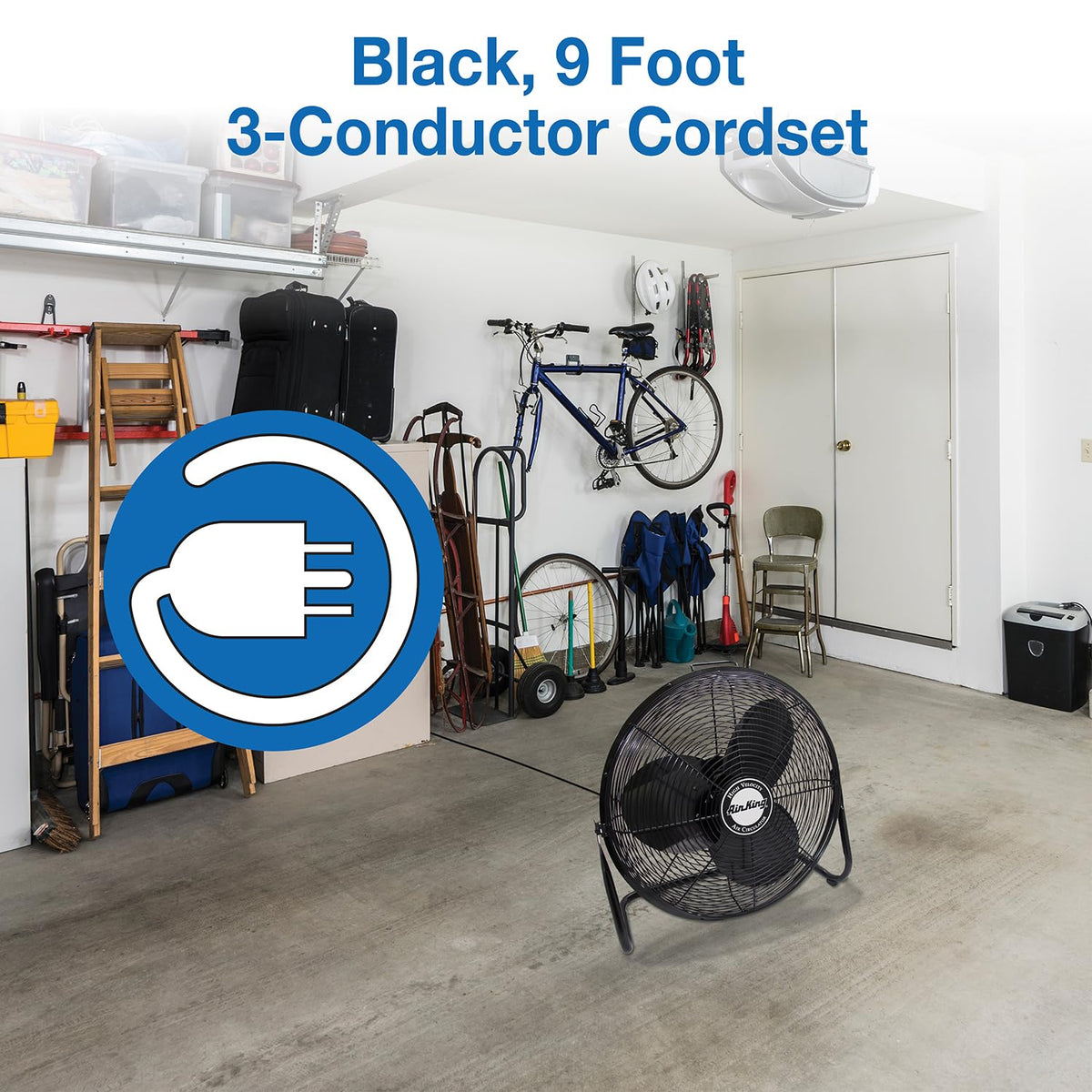 20-Inch High Velocity Pivoting Floor Fan, Black J667