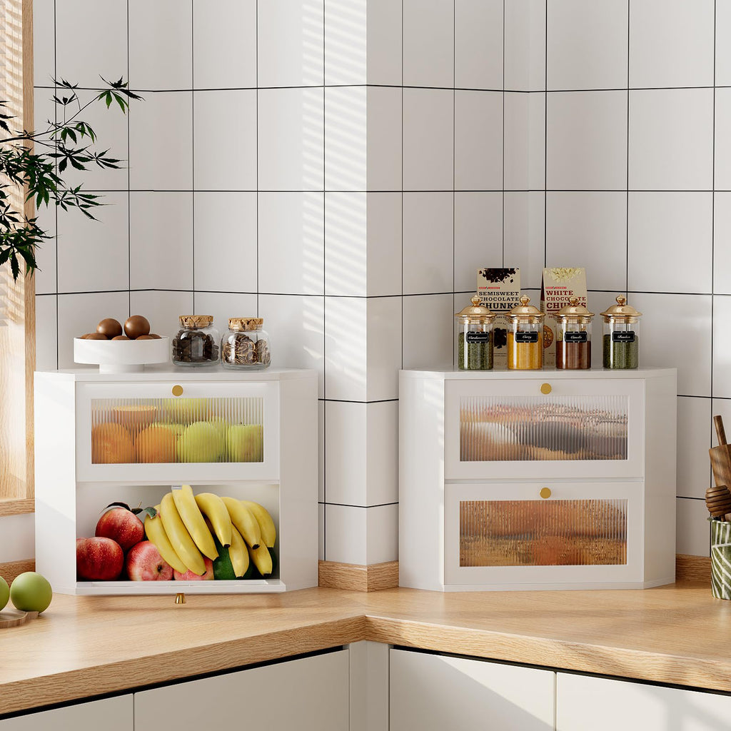 Bamboo Bread Box with Transparent Door J2120