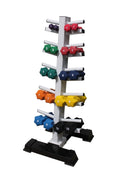 Neoprene Dumbbell Set with White Vertical Dumbbell Rack K2687