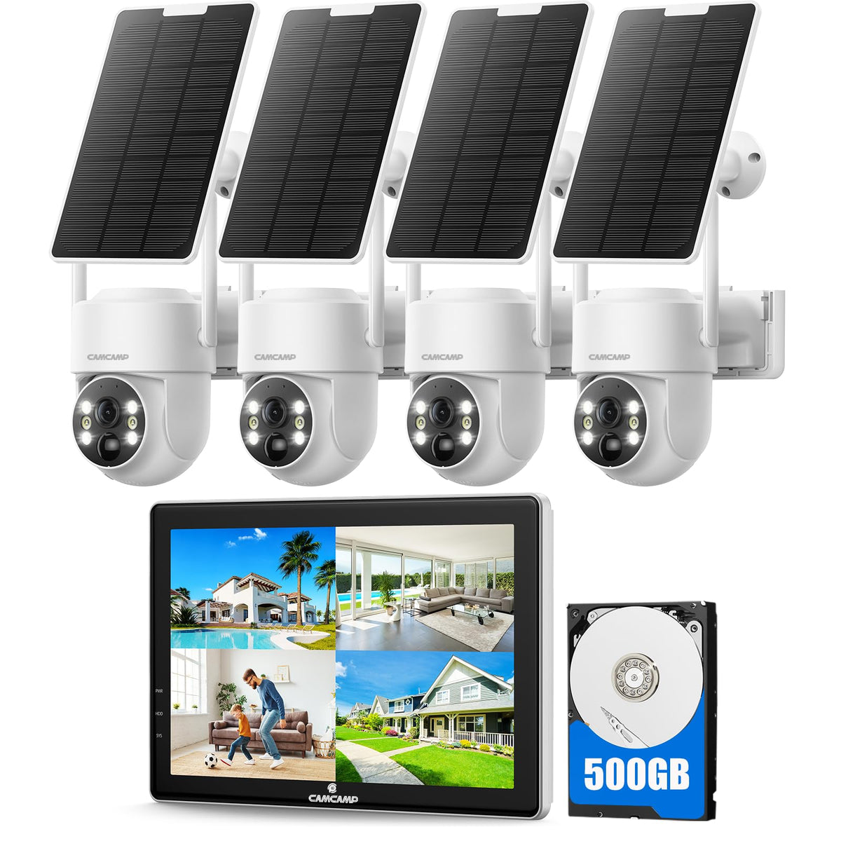 Solar Security Cameras Wireless Outdoor with 10" Monitor J900097