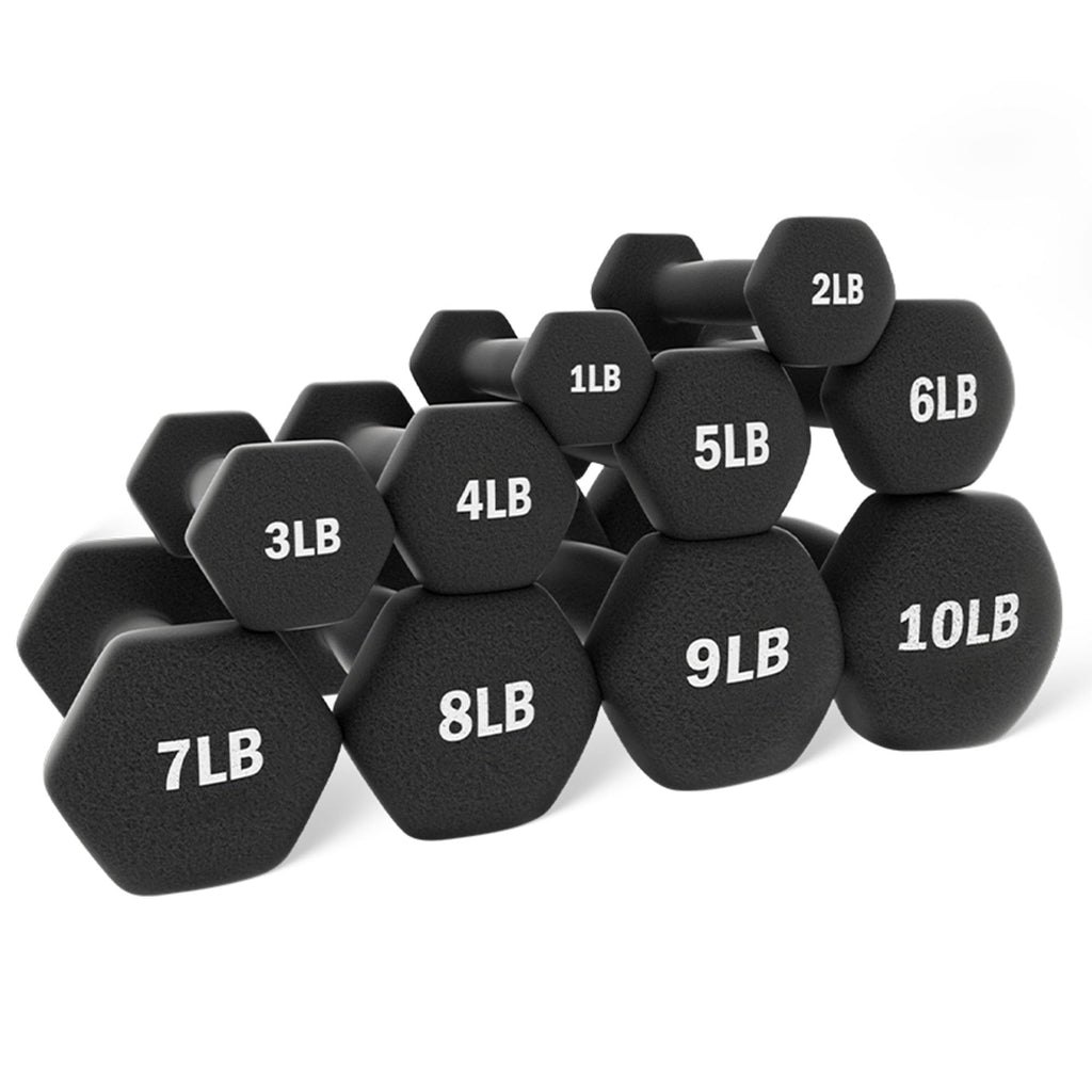 Neoprene Coated Iron Dumbbell Set with Stand Z9357