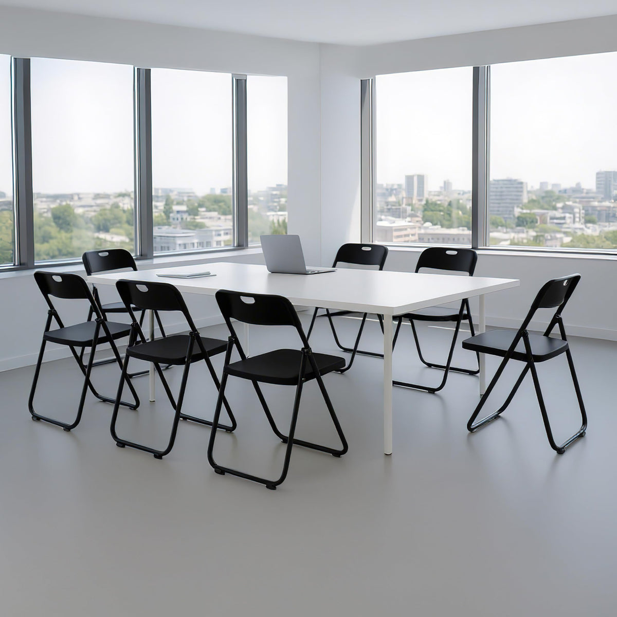 10 Pack Black Plastic Folding Chairs L554
