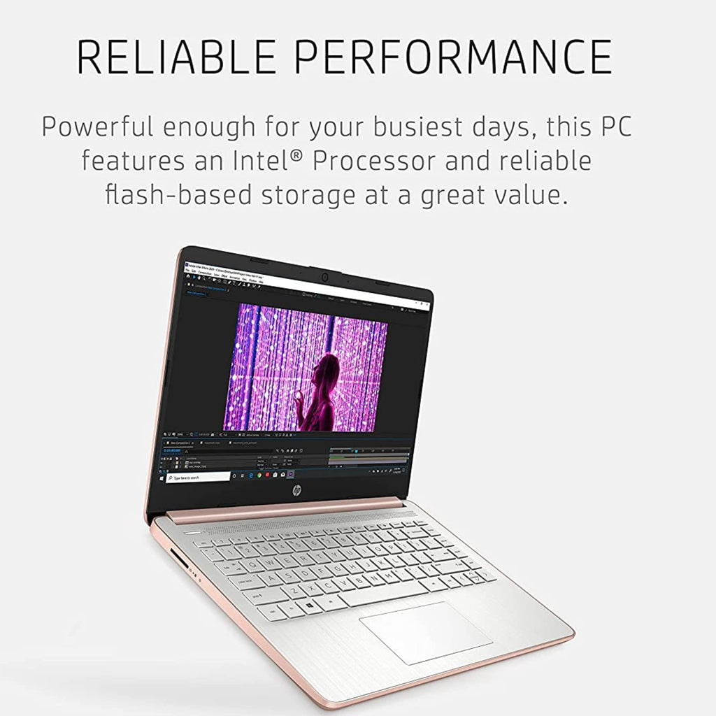 14'' HD Laptop Intel Celeron 4GB 64GB eMMC Pink Gold F455