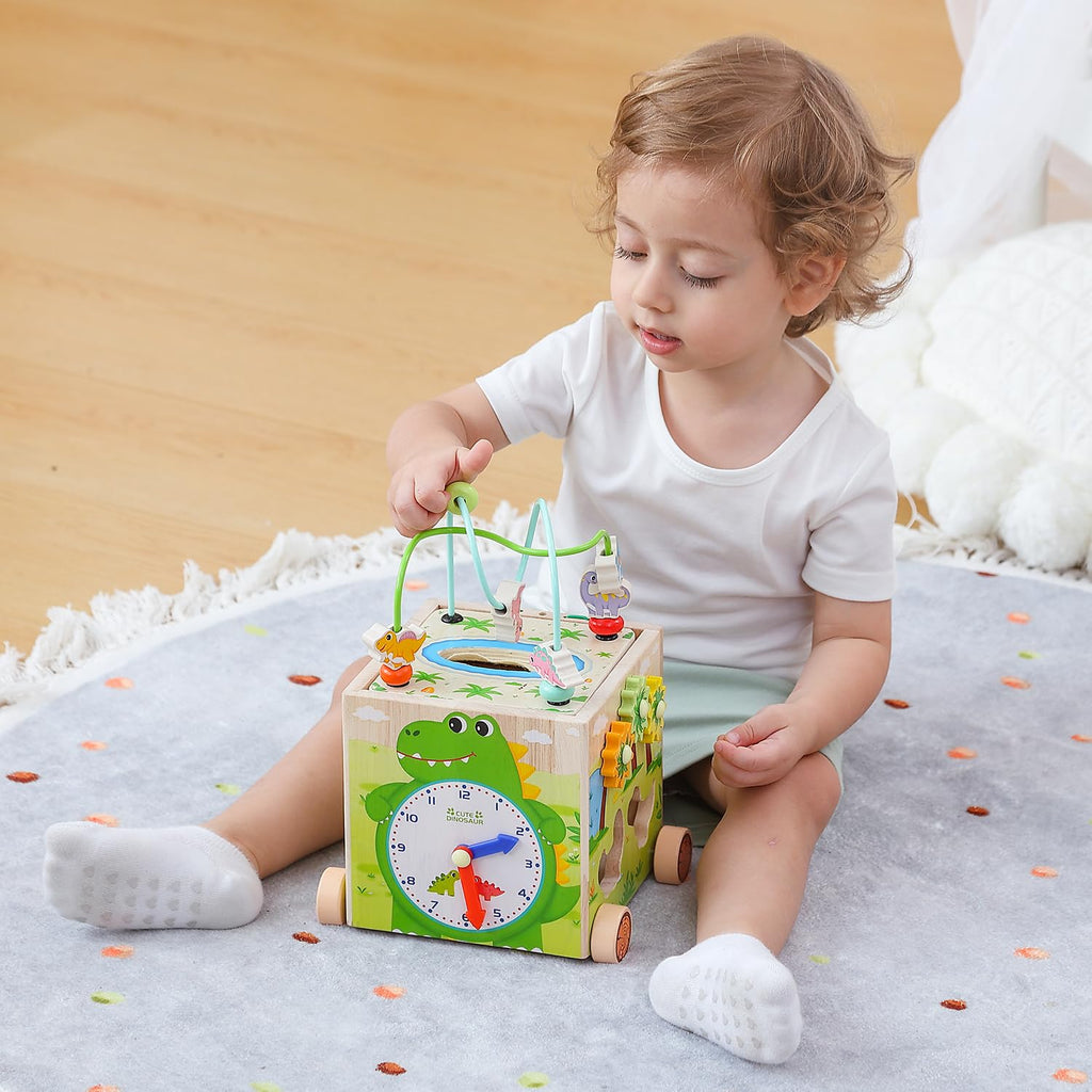 Montessori Wooden Activity Cube Toys O596806