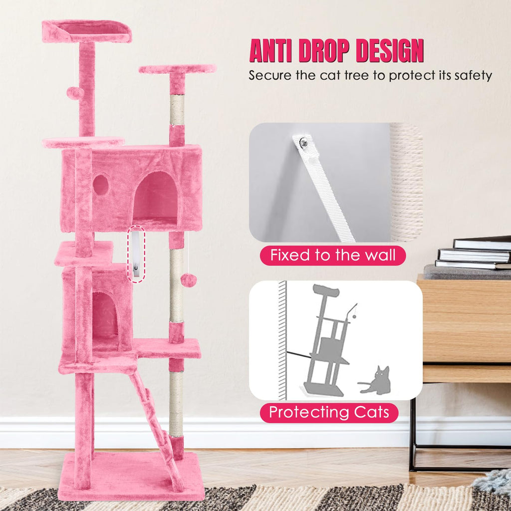 70in Cat Tree Tower with Scratching Post T5429