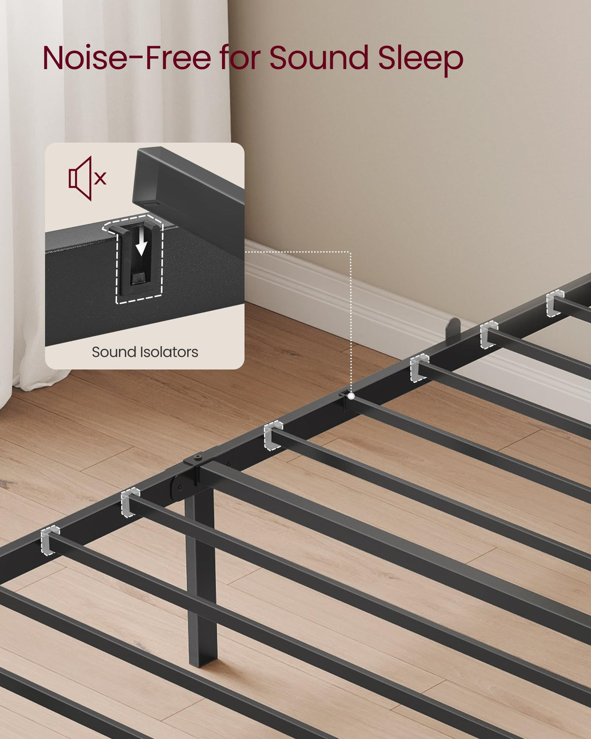 Twin Bed Frame with Upholstered Headboard C39061