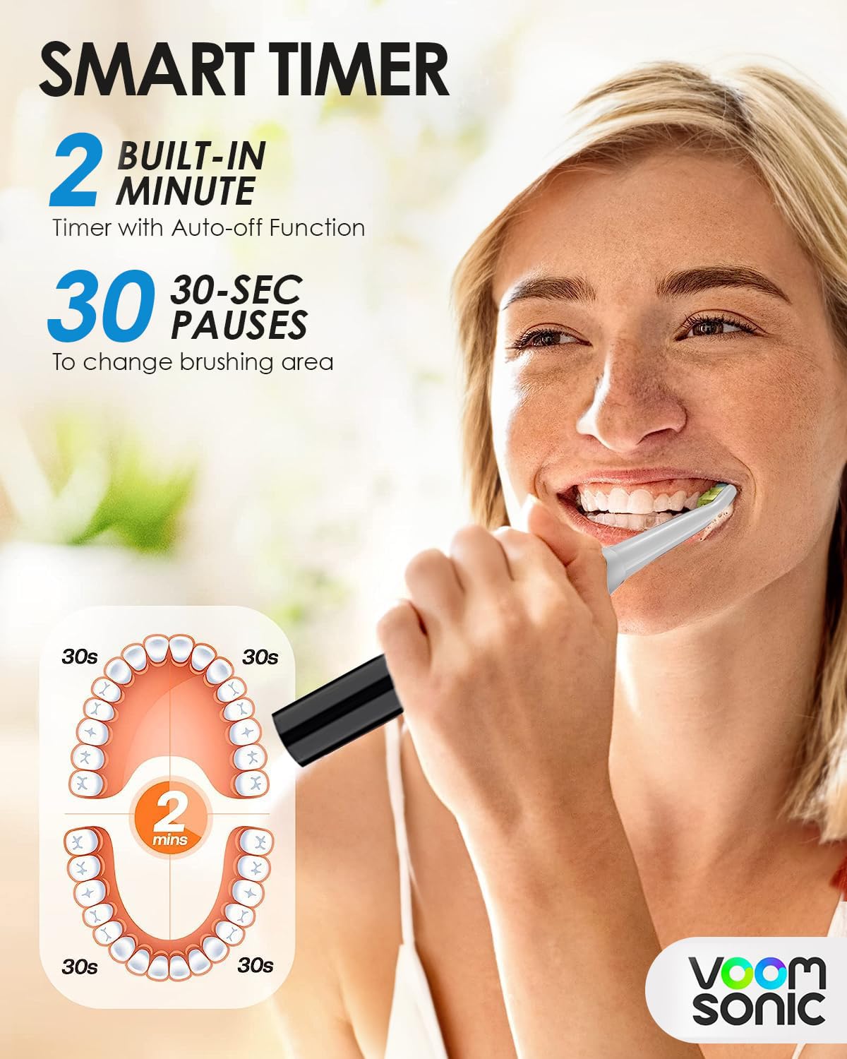 Black Blue 2-Pack Travel Electric Toothbrush D3370