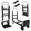 3 in 1 Folding Hand Truck, 600Lbs Capacity Collapsible Cart with Retractable Handle and 4 Rubber Wheels K381160