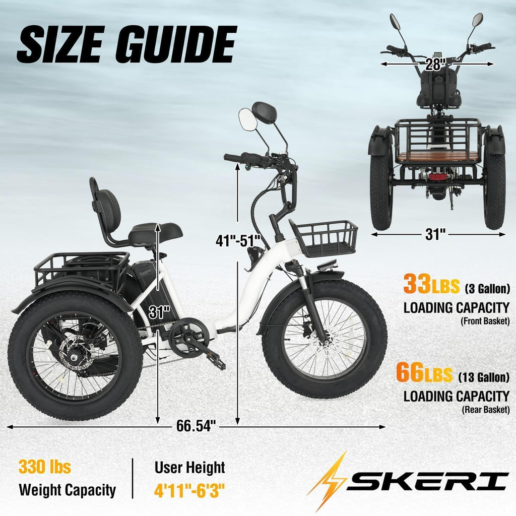 750W Folding Fat Tire Electric Tricycle A132
