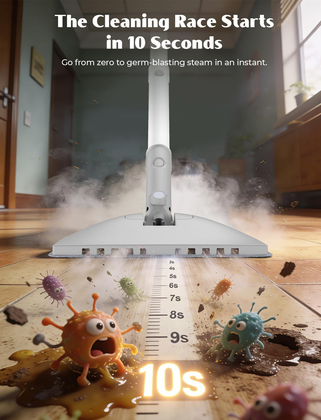 10-in-1 Steam Mop with Detachable Handheld Steamer Y904902