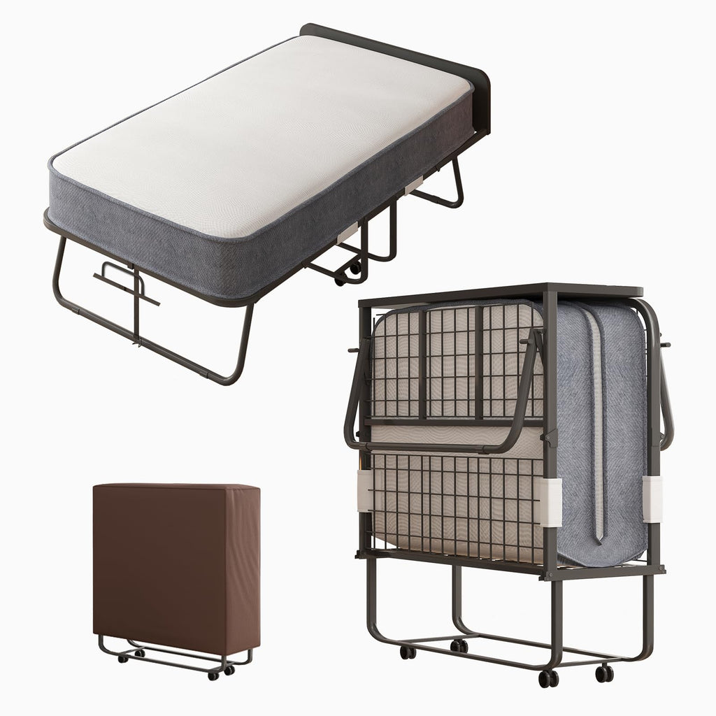 Folding Bed with 4 Lockable Wheels S752