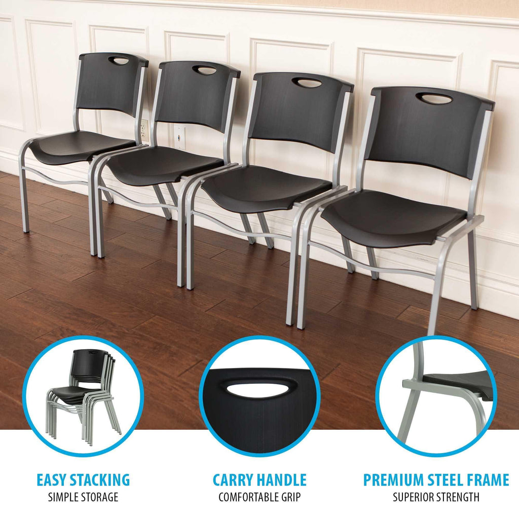 Black Stacking Chair 4 Pack S729