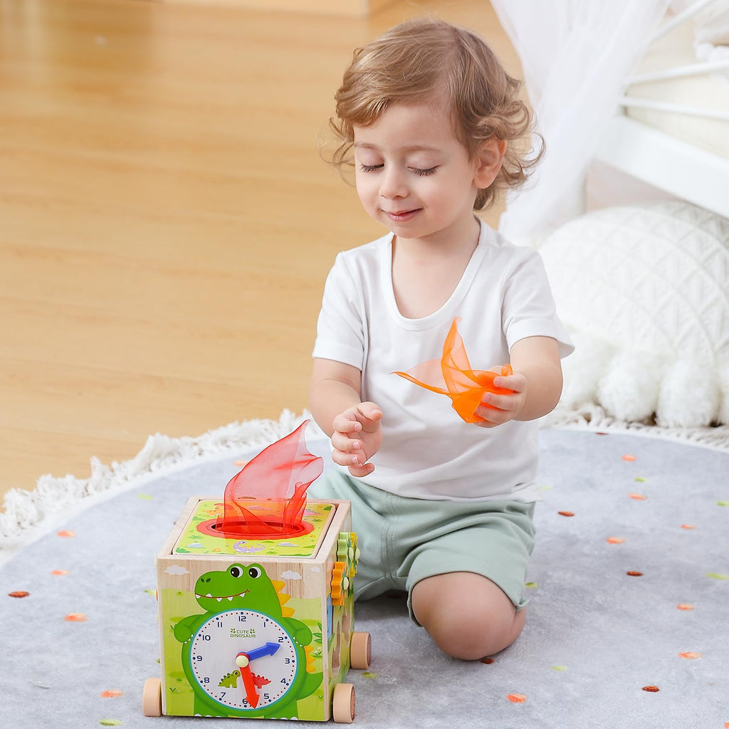 Montessori Wooden Activity Cube Toys O596806