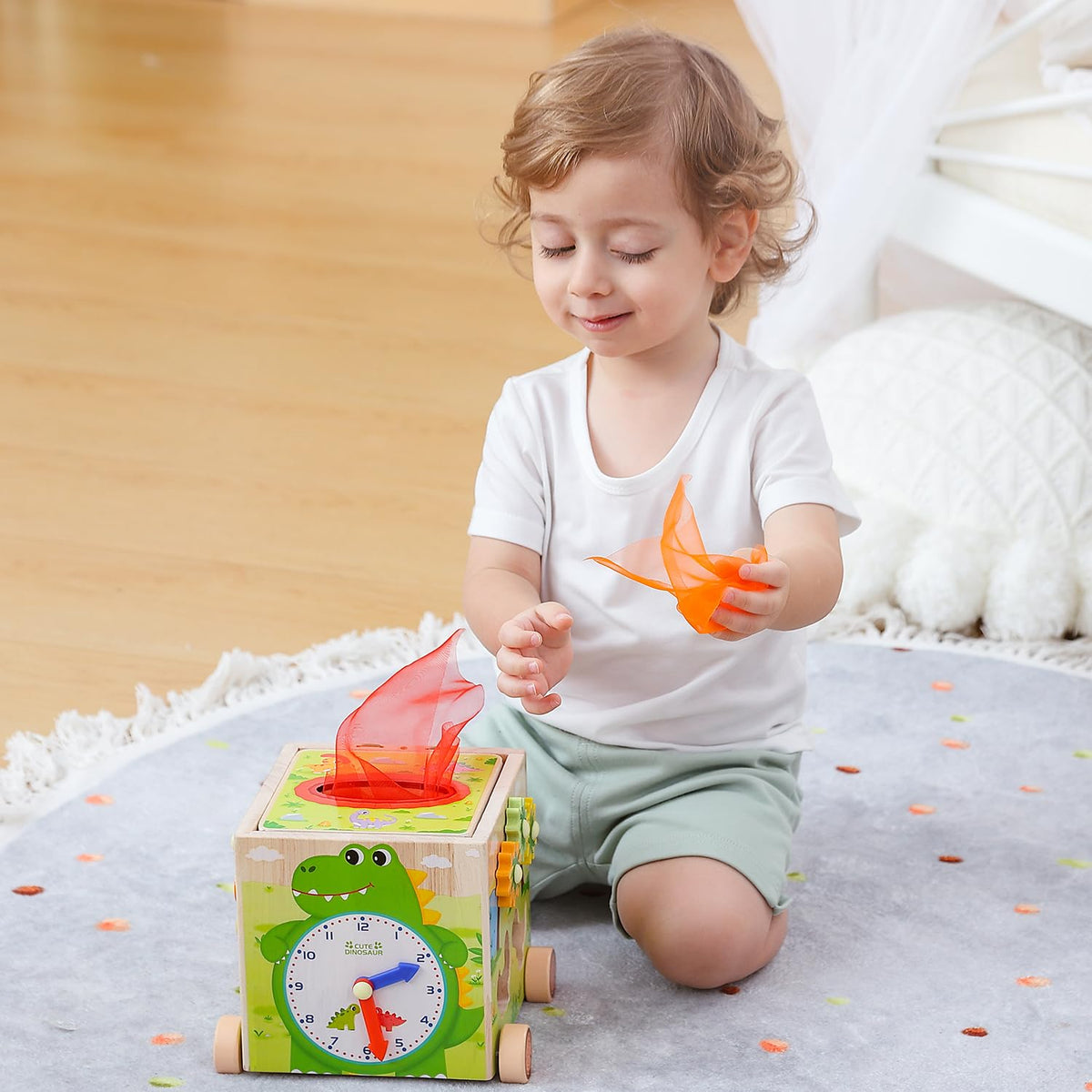Montessori Wooden Activity Cube Toys O596806