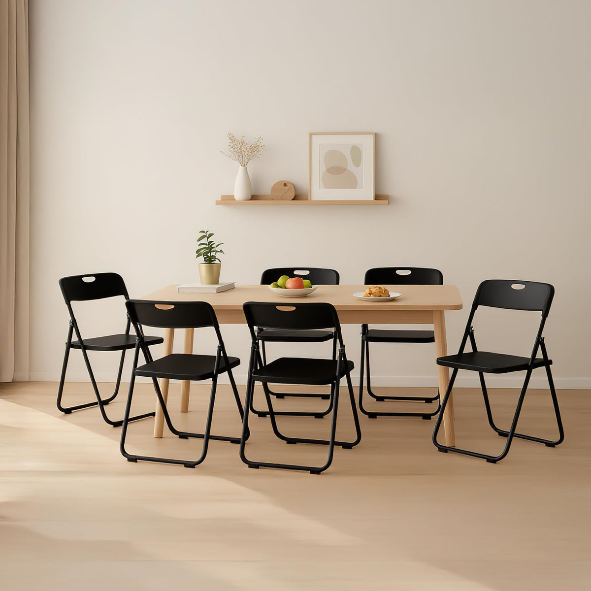 10 Pack Black Plastic Folding Chairs L554