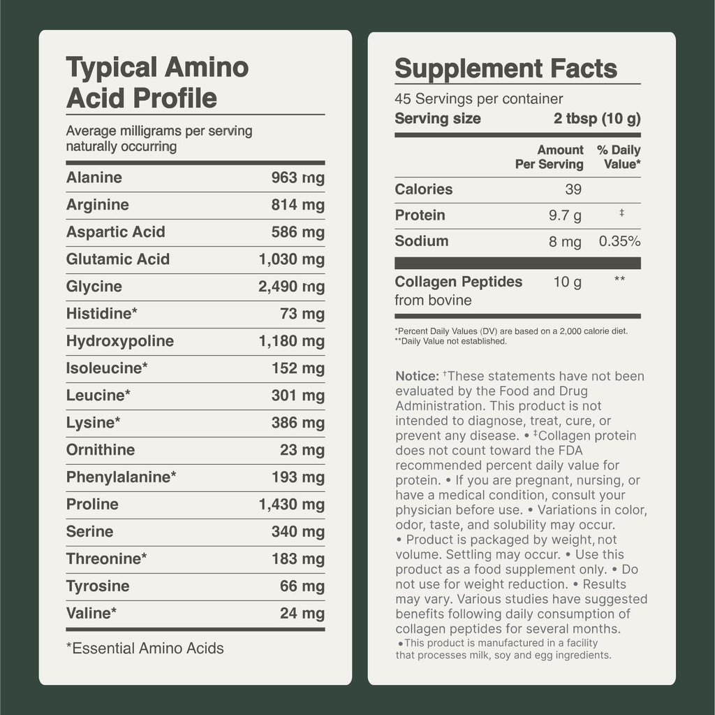 Collagen Peptides Powder Grass-Fed Pasture-Raised Hydrolyzed Type I & III Unflavored 32 oz R639262