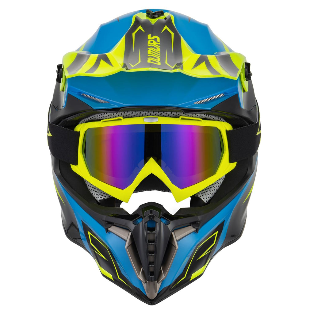Adult ATV Dirt Bike Helmet with Goggles Gloves & Mask Adjustable Sun Visor M724