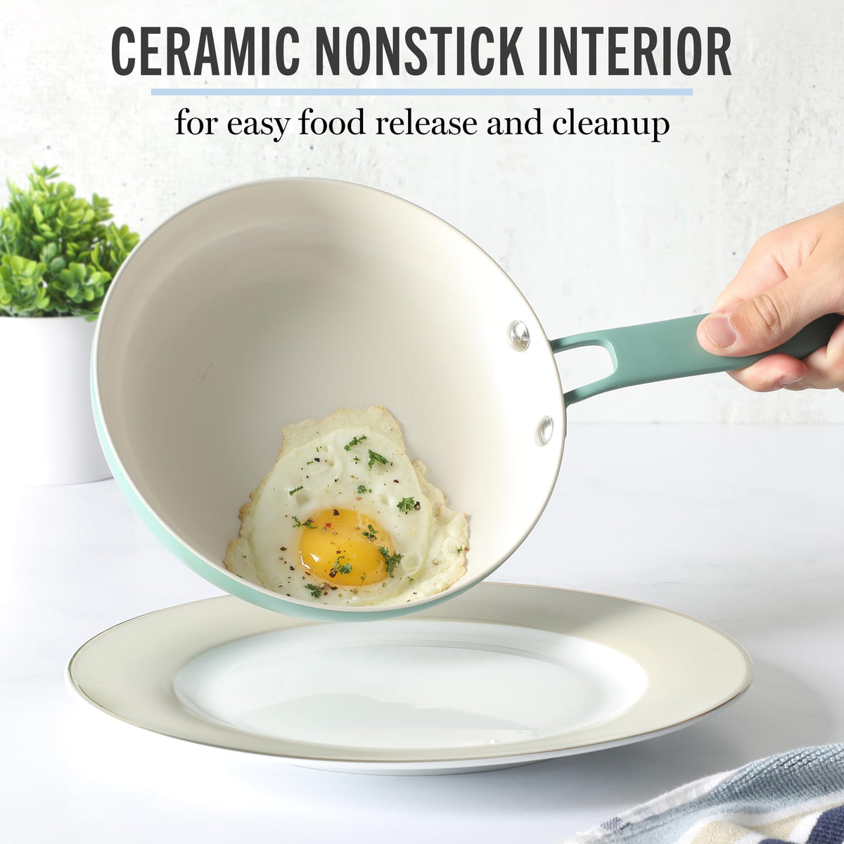12 Piece Nonstick Ceramic Aluminum Cookware Set Teal X26328