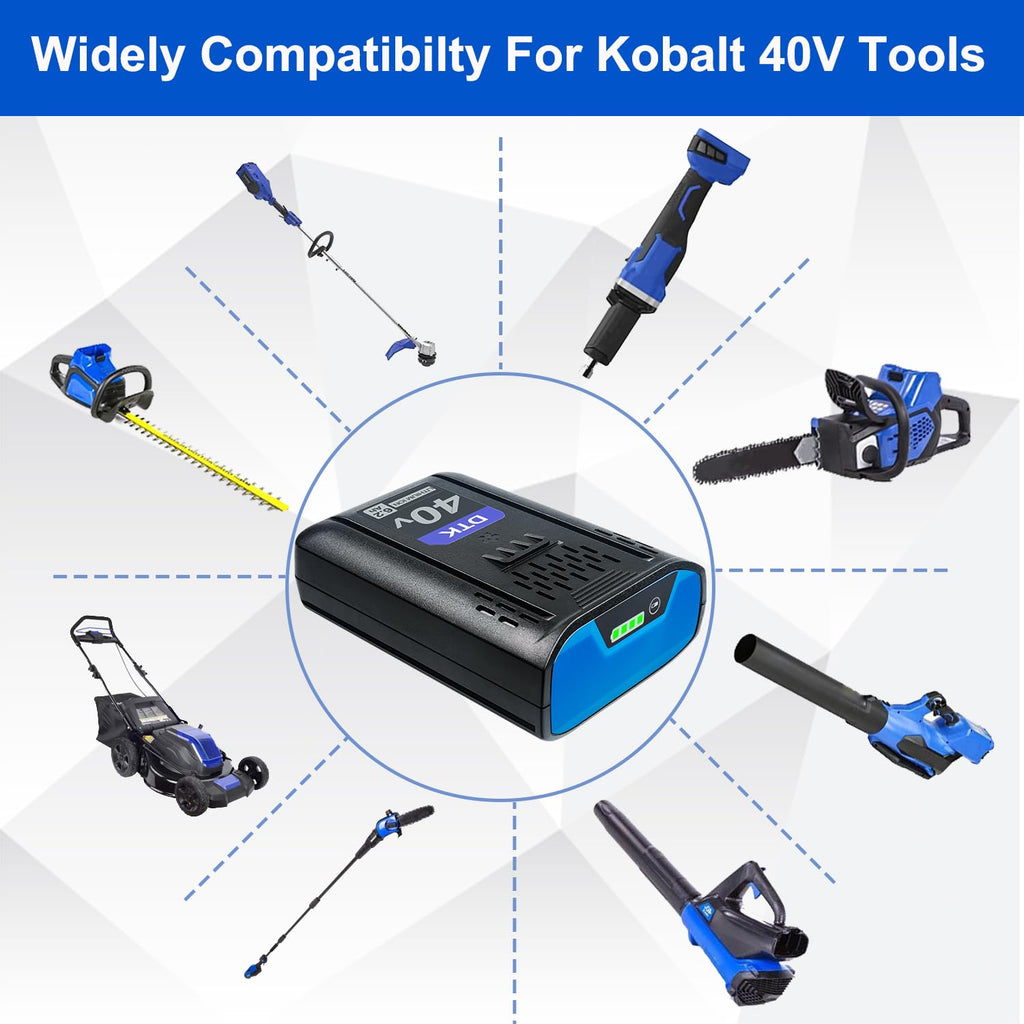 40V 6200mAh Cordless Power Tool Battery 2 Packs X953