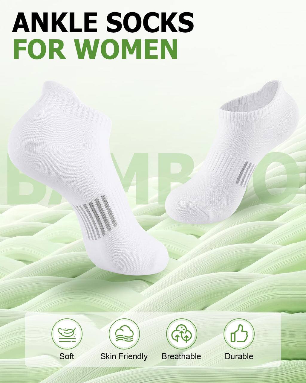 8 Pairs Bamboo Viscose Ankle Socks L1506