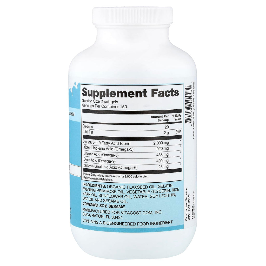 Omega 3-6-9 Oil Blend 300 Softgels 1,000 mg L980
