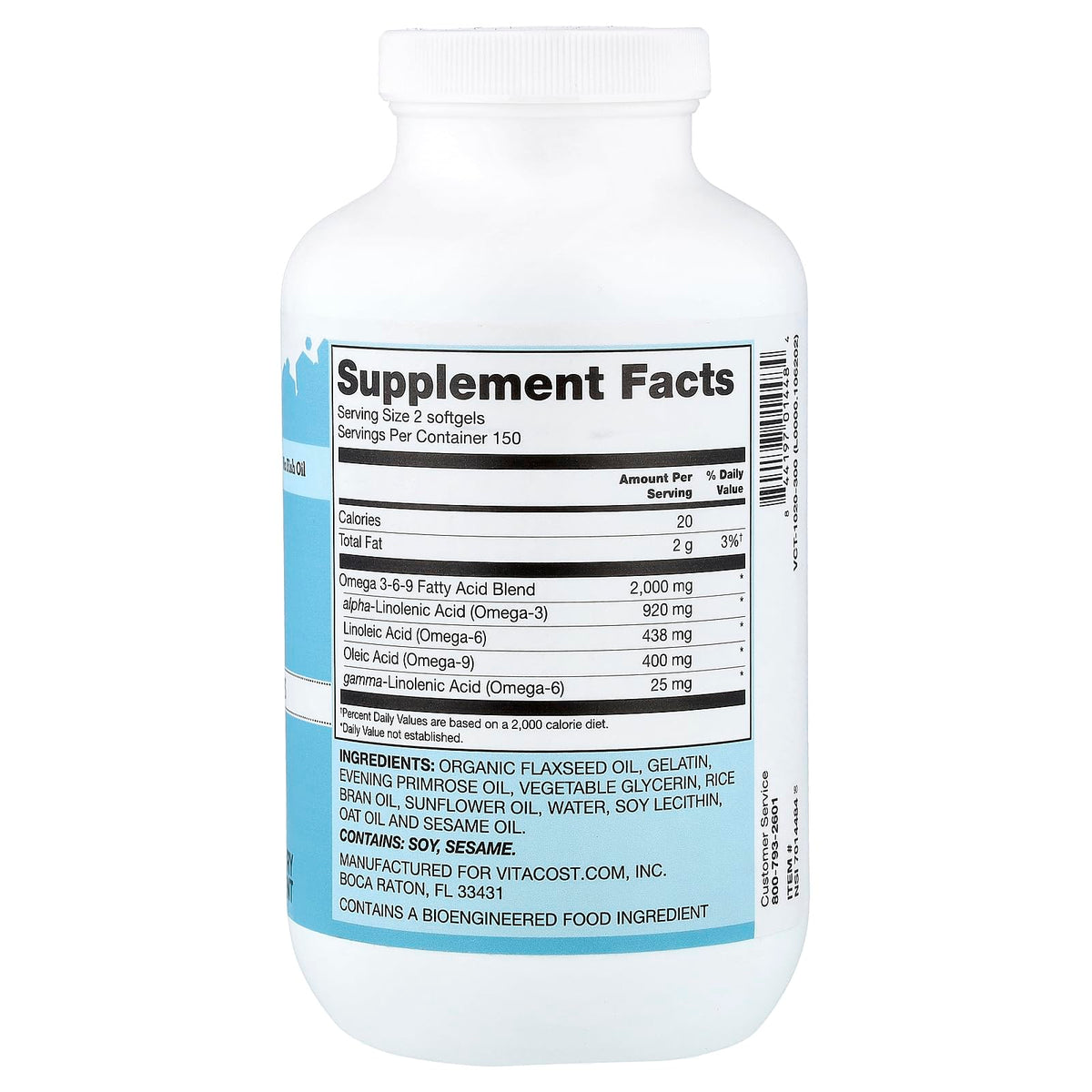 Omega 3-6-9 Oil Blend 300 Softgels 1,000 mg L980