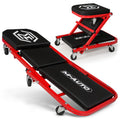 40-Inch Folding Creeper Rolling Seat, 330LBS Capacity with 6 Swivel Casters, Red A4180