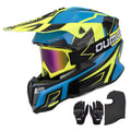 Adult ATV Dirt Bike Helmet with Goggles Gloves & Mask Adjustable Sun Visor M724