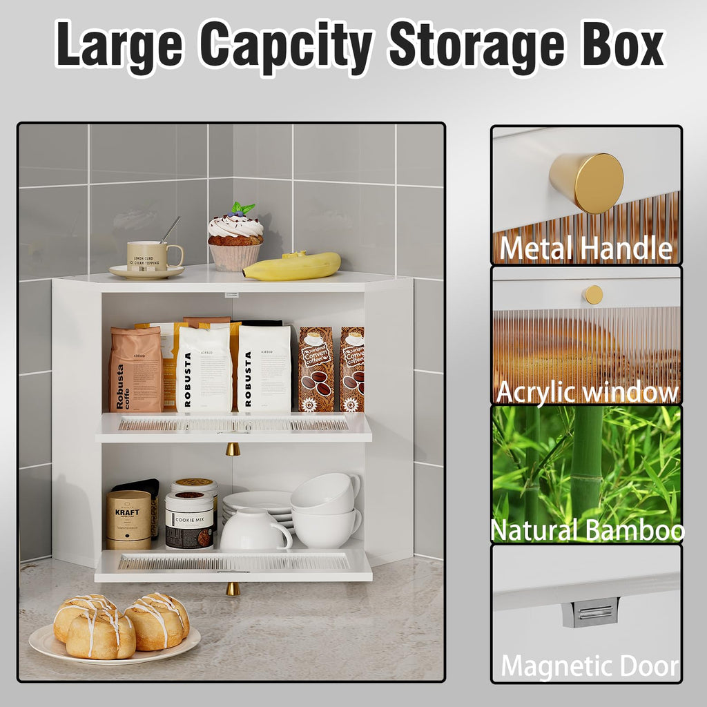 Bamboo Bread Box with Transparent Door J2120