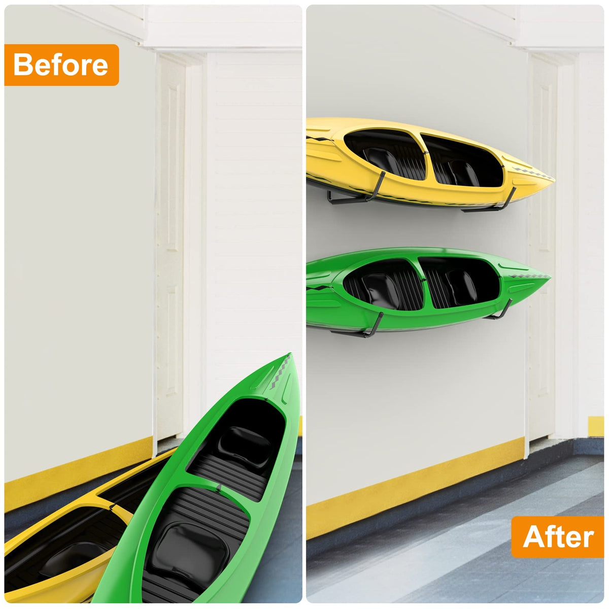 Wall Mount Kayak Storage Rack for 2 Kayaks F49093