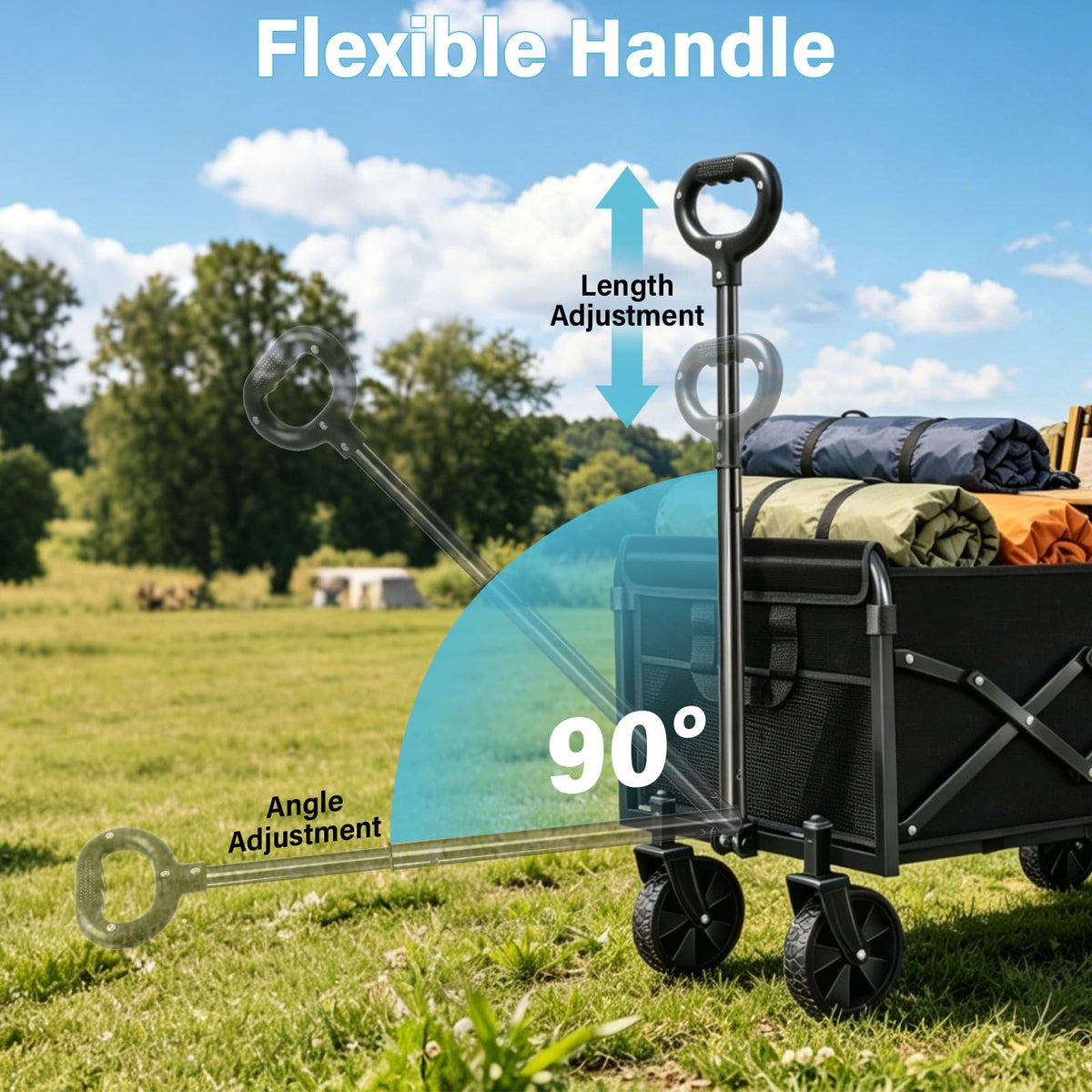 Collapsible Wagon Cart with Swivel Wheels Z405415