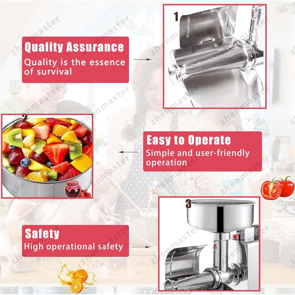 450W Stainless Steel Tomato Strainer I92822