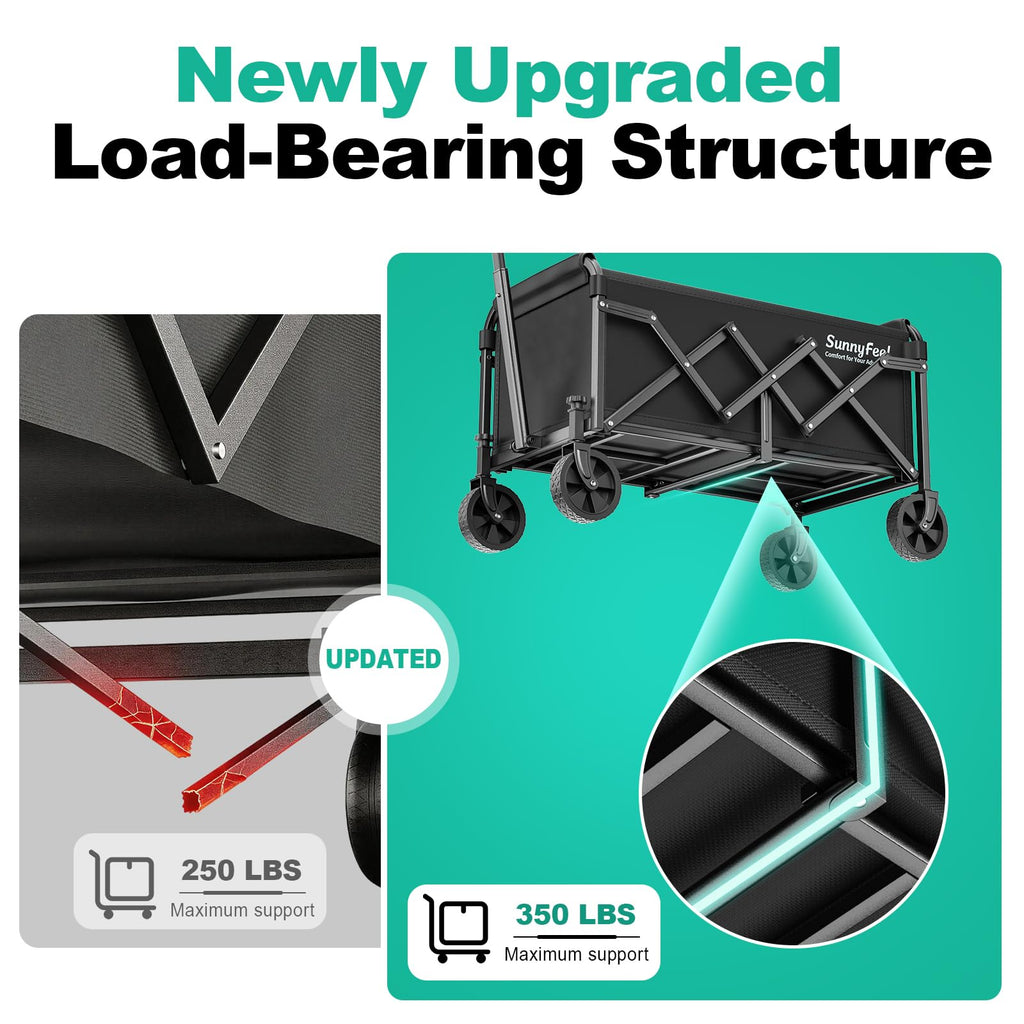 Lightweight Folding Wagon Cart, Black T19748