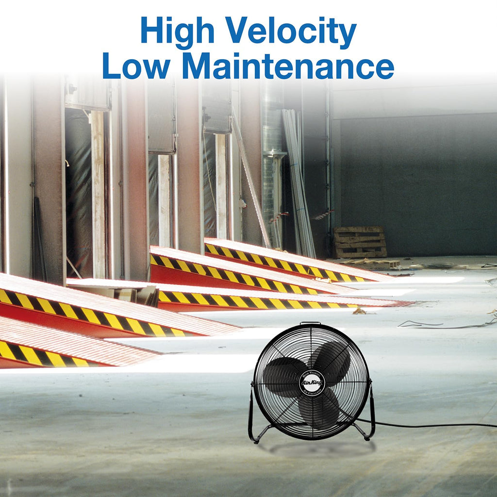 20-Inch High Velocity Pivoting Floor Fan, Black J667