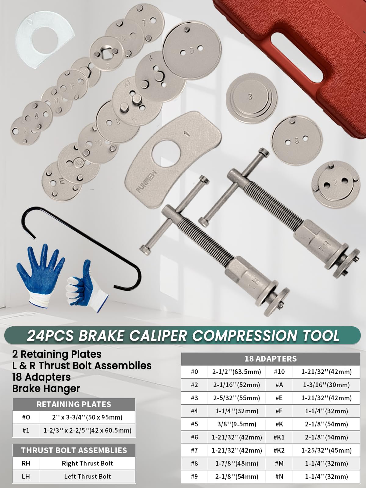 Heavy Duty 24-Piece Brake Caliper Compression Tool Set Q4867