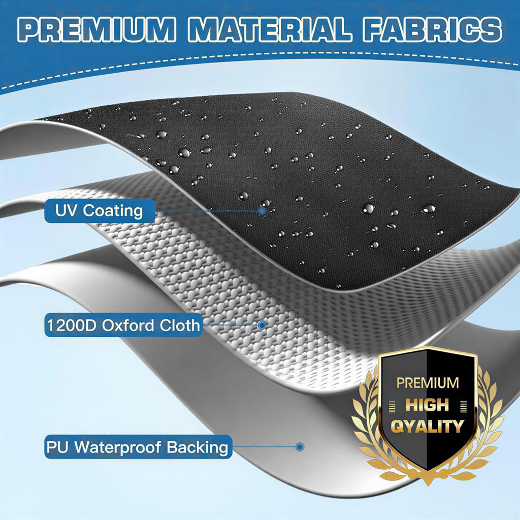1200D Heavy Duty Waterproof Boat Cover 14-16ft Black O8894