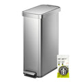 50L Stainless Steel Step Kitchen Trash Can with Lid B135