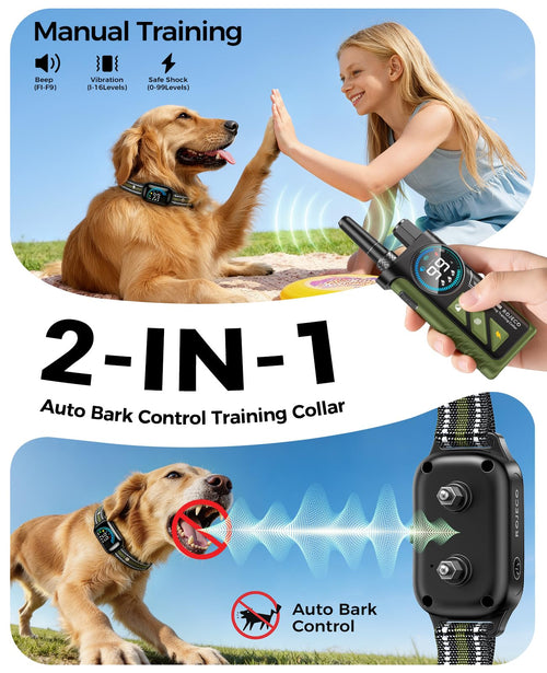 2-in-1 Dog Shock Collar & Dog Bark Collar Y120772