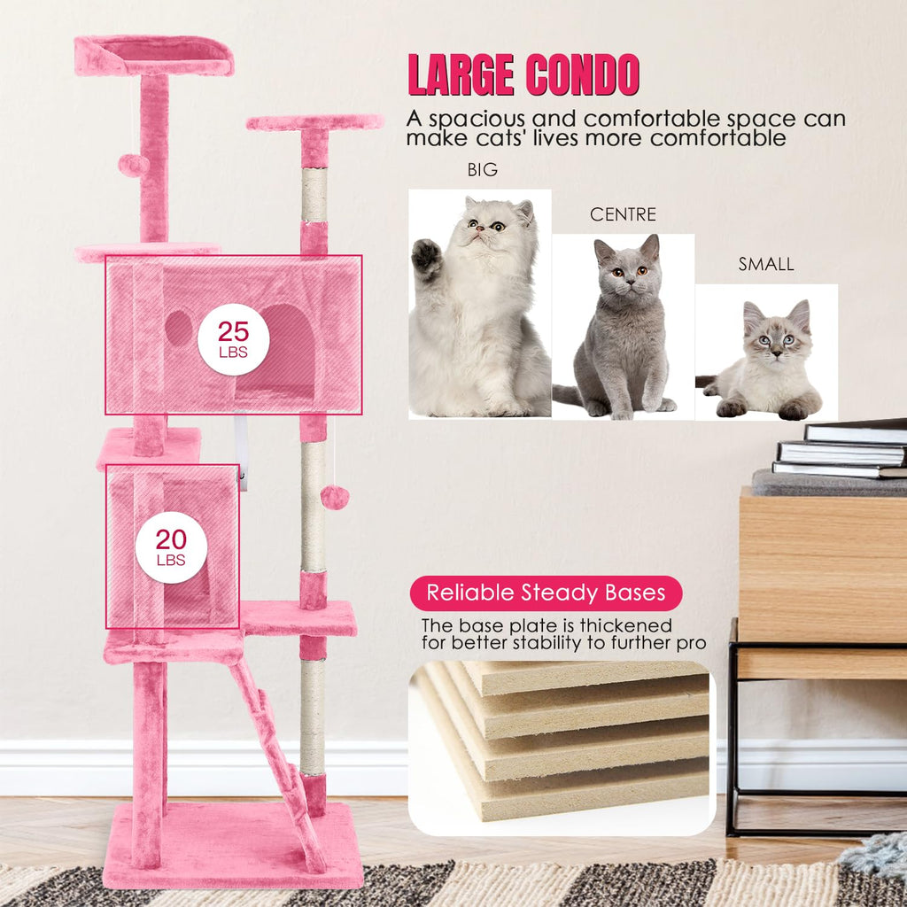 70in Cat Tree Tower with Scratching Post T5429