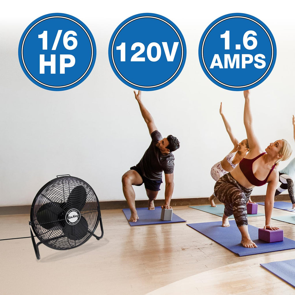 20-Inch High Velocity Pivoting Floor Fan, Black J667