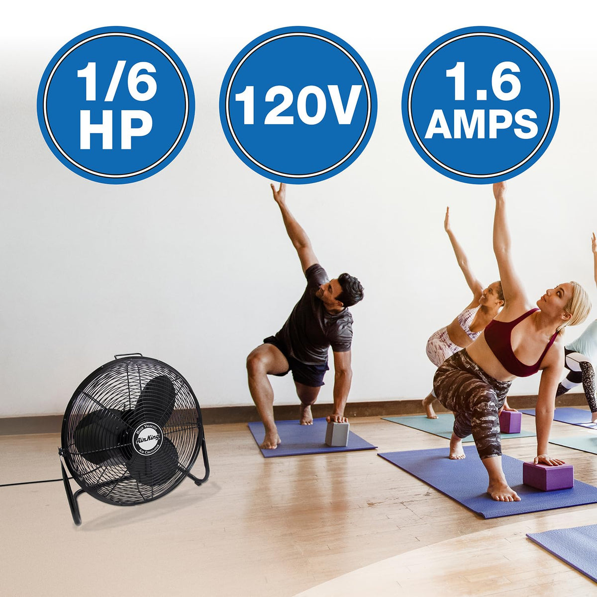 20-Inch High Velocity Pivoting Floor Fan, Black J667