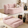 Pink Corduroy Convertible Sofa Bed L166