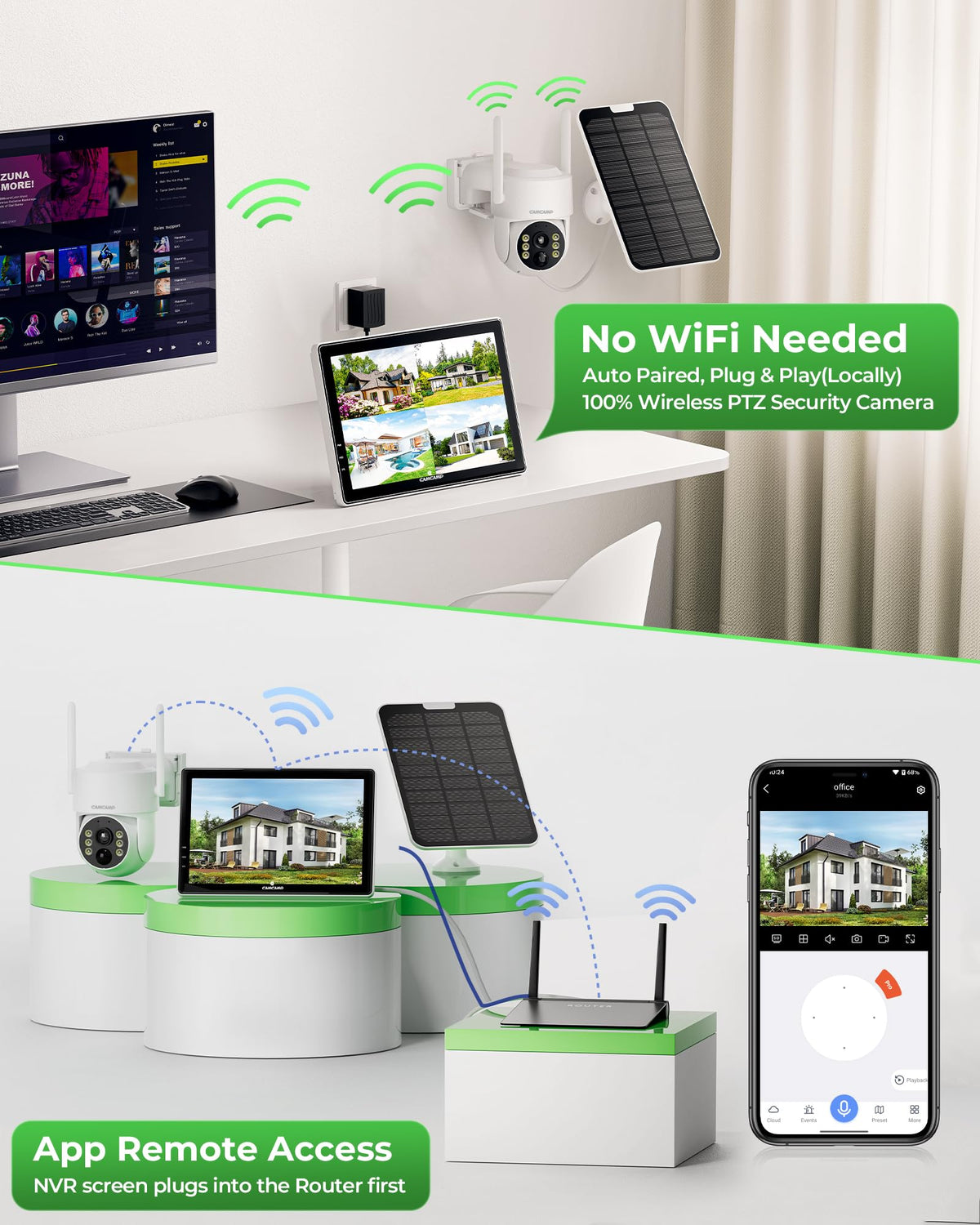 Solar Security Cameras Wireless Outdoor with 10" Monitor J900097