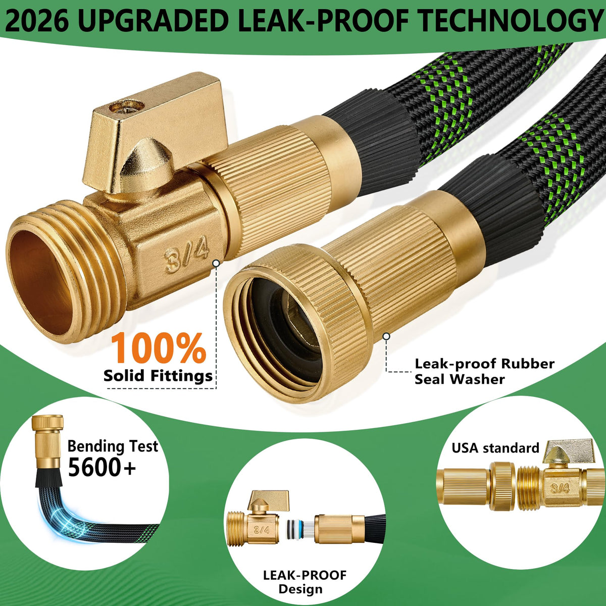 100 ft Lightweight Flexible Garden Hose with 10-Function Nozzle C245730