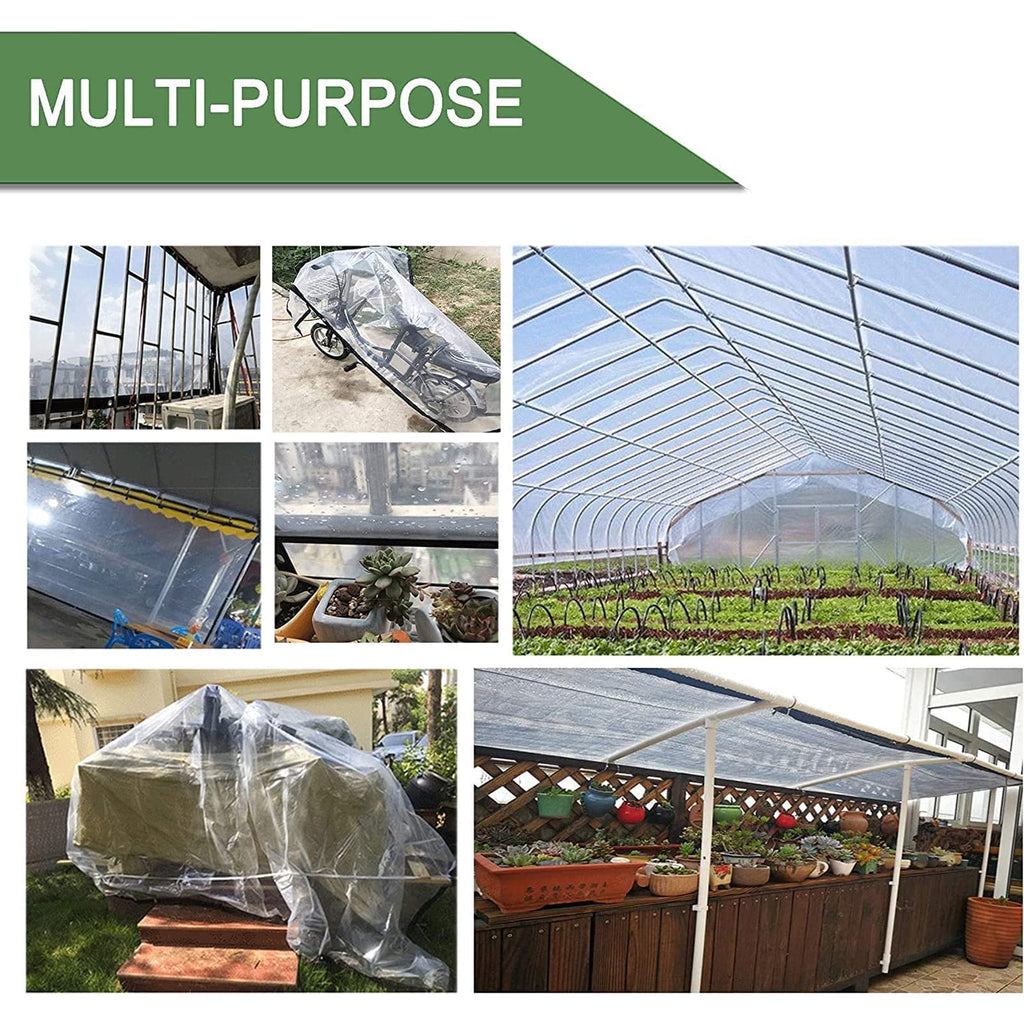 Heavy Duty Waterproof Clear 3x3ft Poly Tarp with Grommets A868906