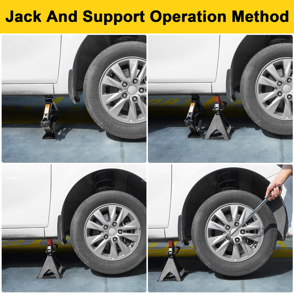 3 Ton Scissor Jack and Jack Stands Kit with Lug Wrench I92646