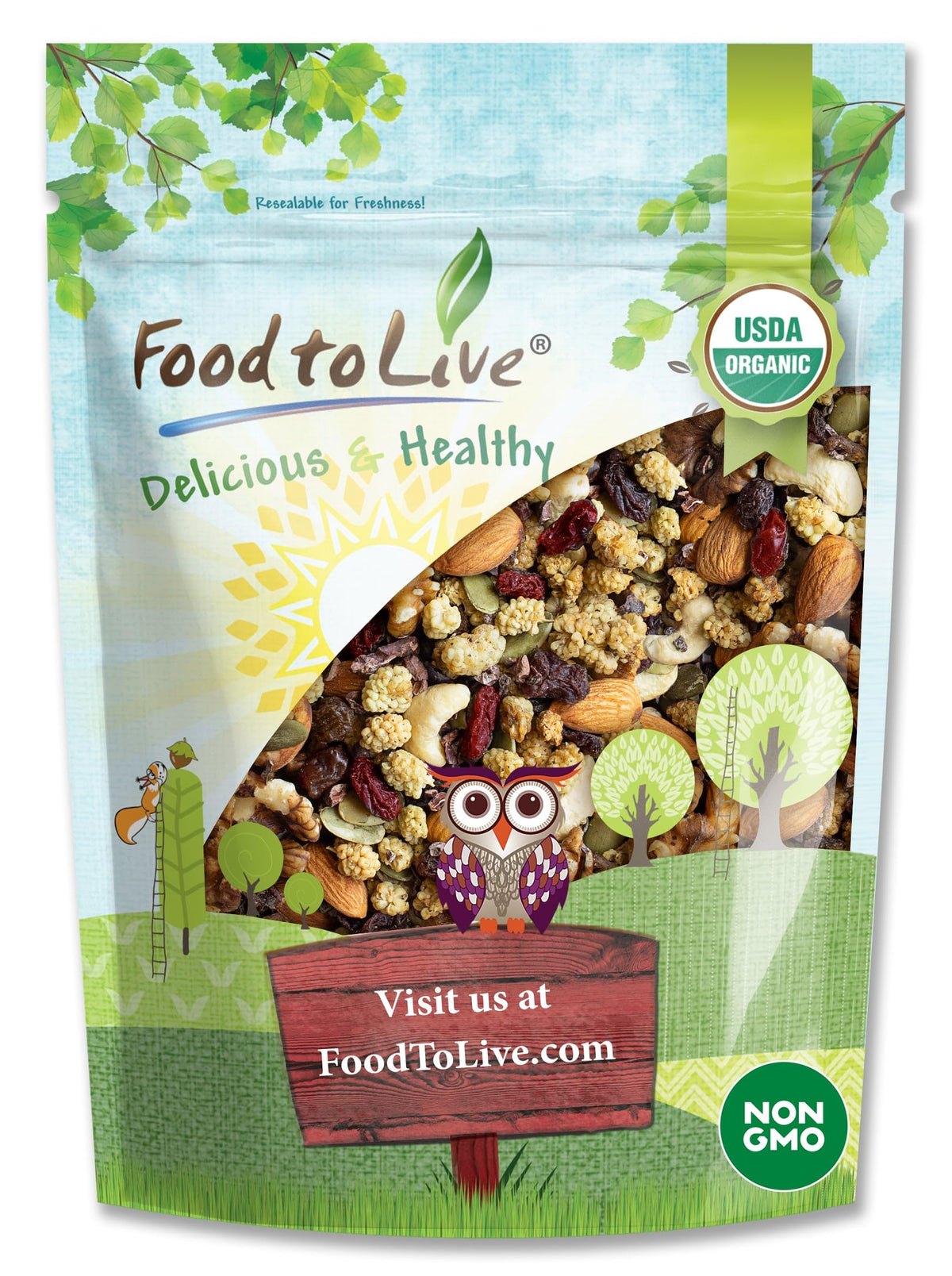 Organic Raw Snack Mix, 8 Ounces D96897