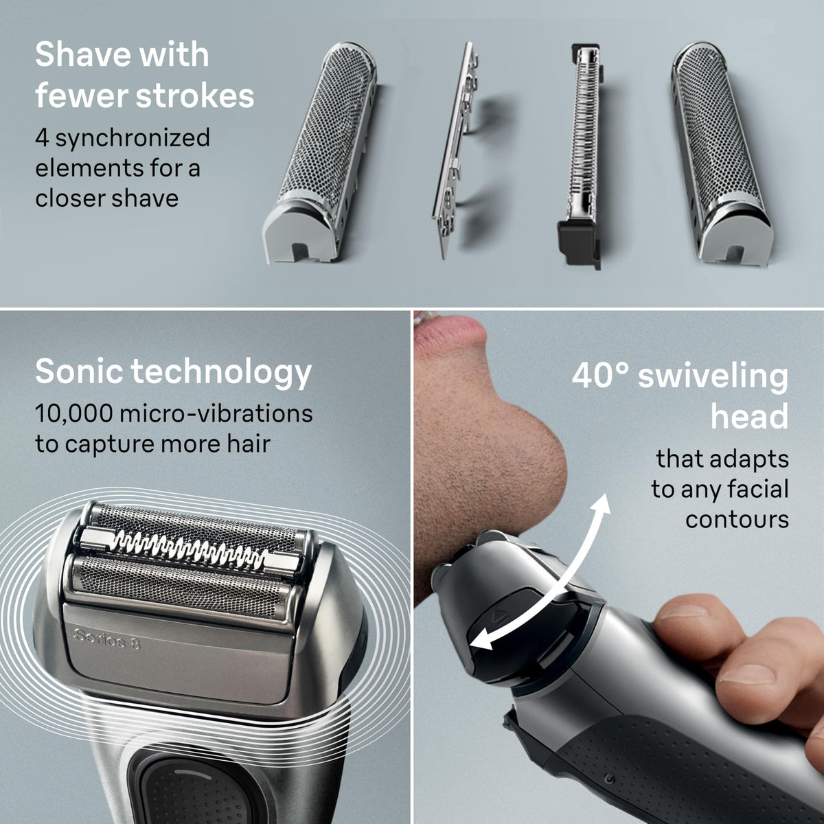 Electric Razor with 4+1 Shaving Elements E339