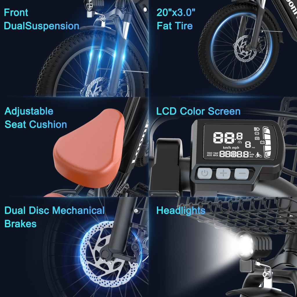 Ebike with Rear Seat & Front Basket M4755