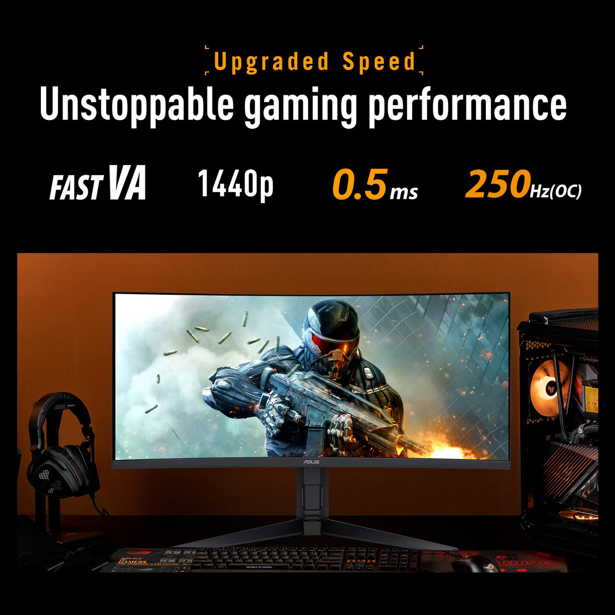 34 Inch 1440p 250Hz Ultrawide HDR Gaming Monitor T917